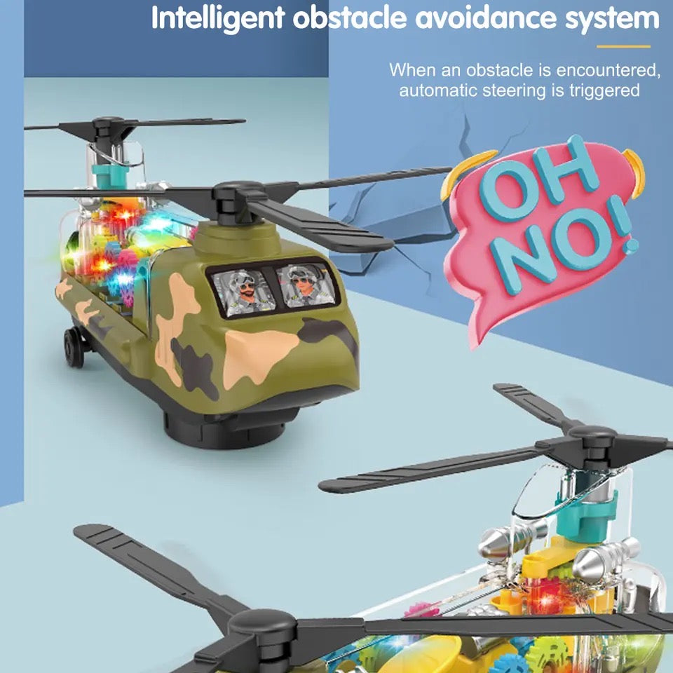 Twin Fan Helicopter Light Toy, Musical Transparent Helicopter With Light, Battery Operated Airplane Vehicle Toy Twin Fan Helicopter Light Toy, Musical Transparent Helicopter With Light, Battery Operated Airplane Vehicle Toy